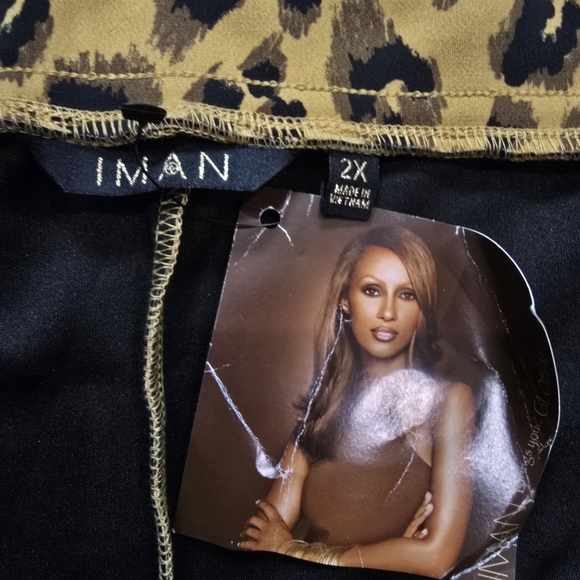 Iman Global Chic Secret Smooth Pull-On Bootcut Pant Leopard Size 2X NWT - Picture 3 of 7